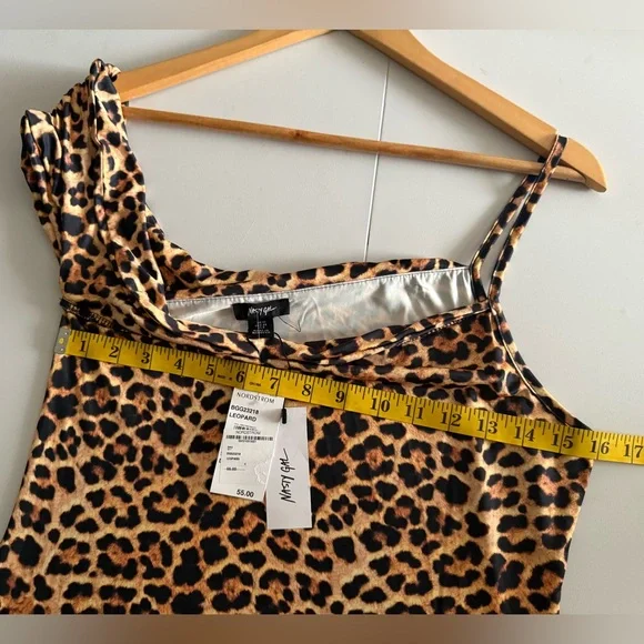 Nasty Gal Womens Twisted Asymmetrical Mini Dress - Leopard - Picture 5 of 14